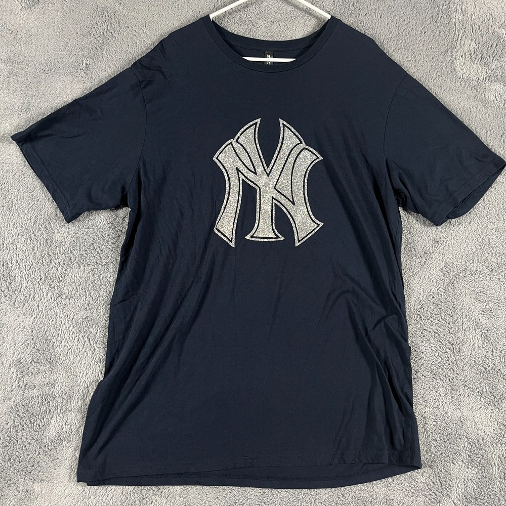 District Made MLB New York Yankees Baseball T-Shirt Mens 2XL Black Short Sleeve